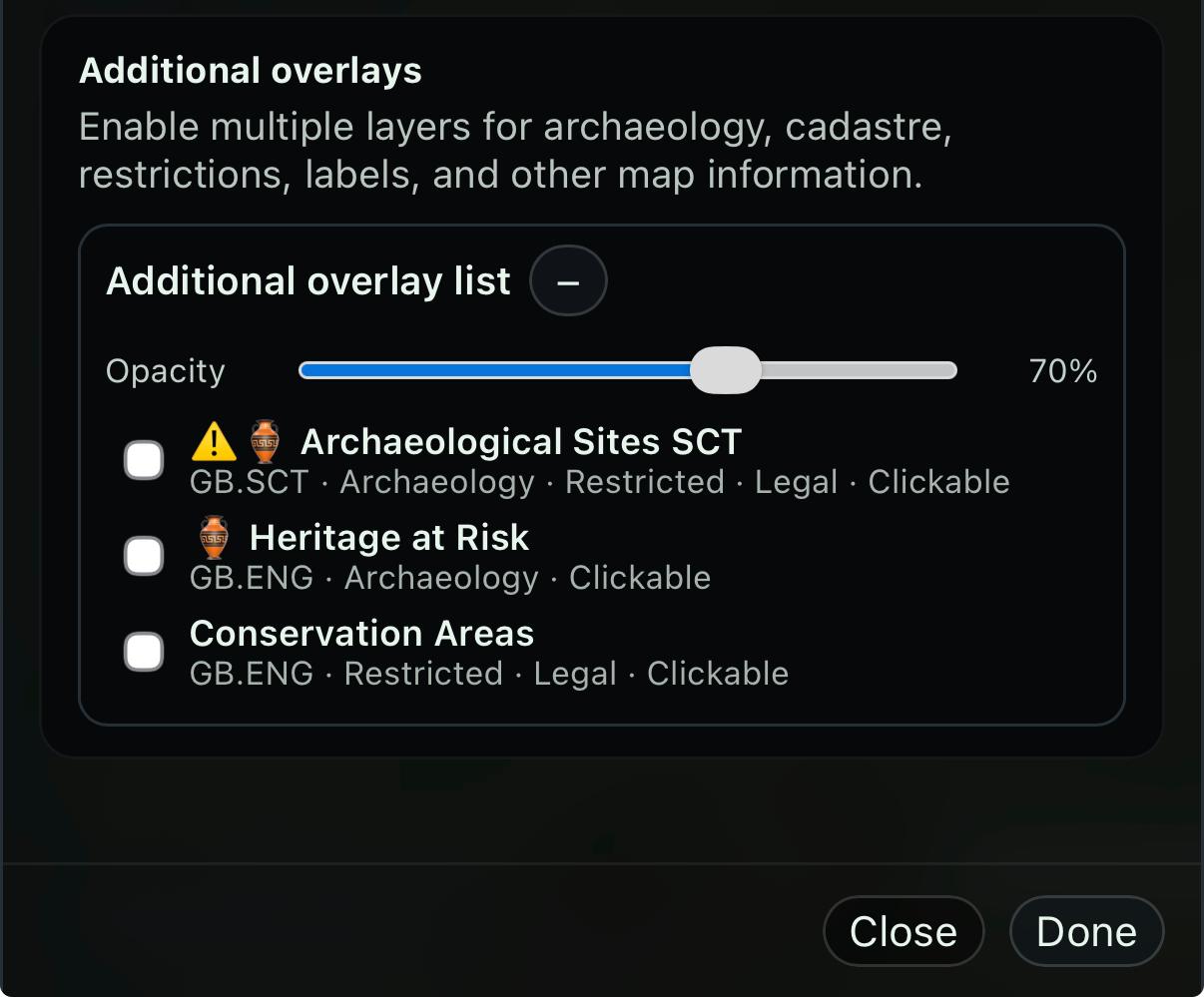 GeoDetectit restricted area overlay selection